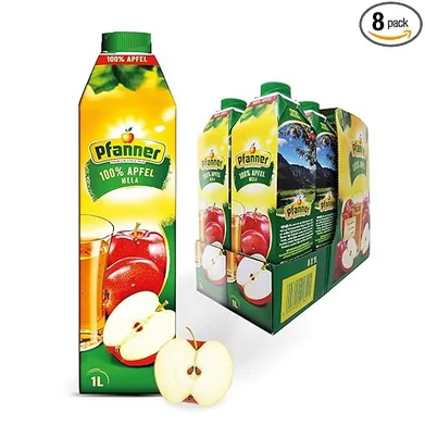 Pfanner 100% Apfelsaft – 8×1L, ohne Zuckerzusatz