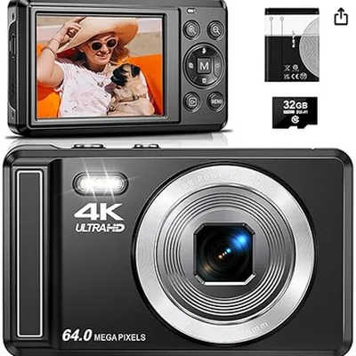 Digitalkamera 4K 64MP – Autofokus, 32GB, 16× Zoom