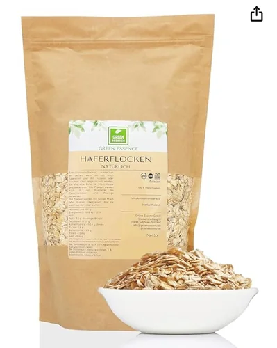 Grüne Essenz Natürliche Haferflocken – 1kg, ohne Zusätze