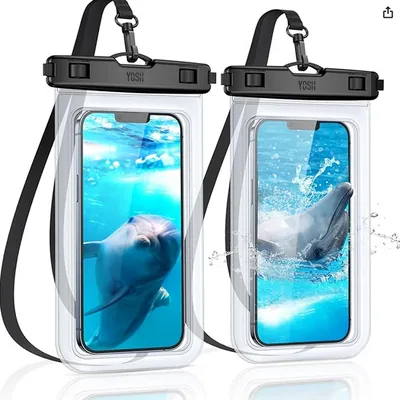 YOSH Wasserdichte Handyhülle 2× – IPX8, 7 Zoll, Kristallklar