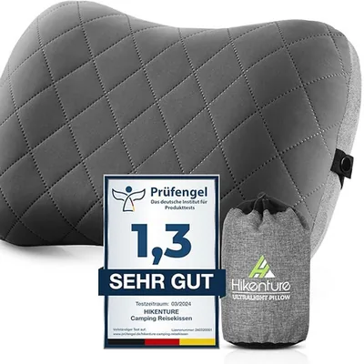 HIKENTURE Aufblasbares Camping-Kissen mit abnehmbarem Bezug