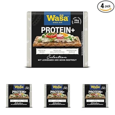 Wasa Selection Protein+ 200g – Knäckebrot, 41% Vollkorn (4er Pack)