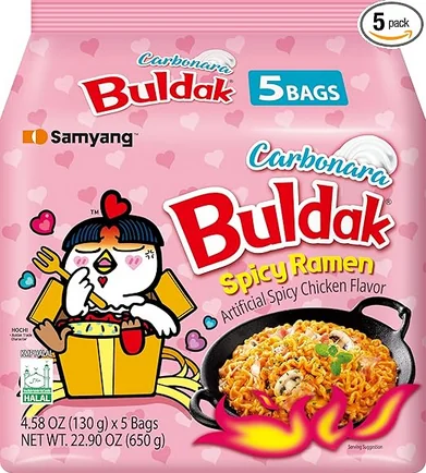 Samyang Buldak Carbonara – super hot Nudeln, 5er Pack