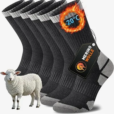 Niorasen Thermosocken Merino – Wandersocken, 3 Paar Unisex