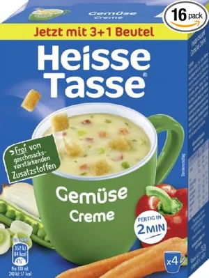 Heisse Tasse Erasco Gemüse Creme – 64 Suppen (16er Set)