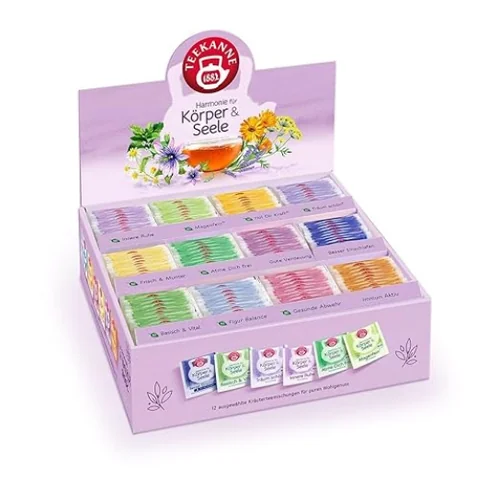 TEEKANNE Wohlfühlbox Harmonie – 180 Teebeutel, 12 Sorten